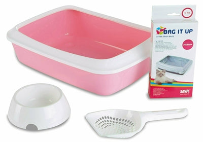 Savic Kitten Kattenbak Iriz Startset Roze / Wit