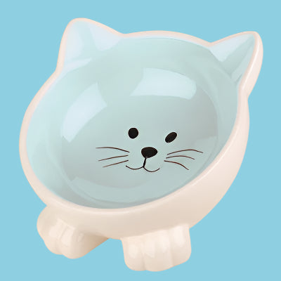 Happy Pet Voerbak Kat Orb Blauw / Creme