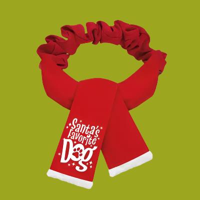 Plenty Gifts - Kerst Sjaal Santa's Favorite Dog Rood