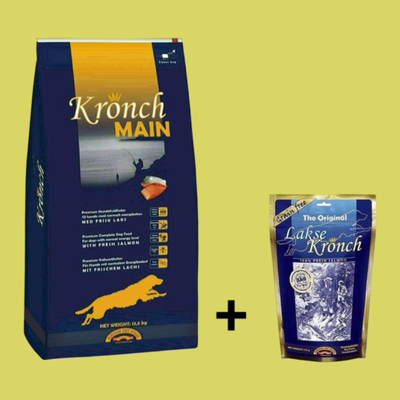 Combideal Kronch Main Senior Hondenvoer + 100% Zalmsnacks (175 Gram)