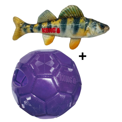 Combideal Kong Wild Shieldz Perch + Kong Flexball Paars (15.5 CM)