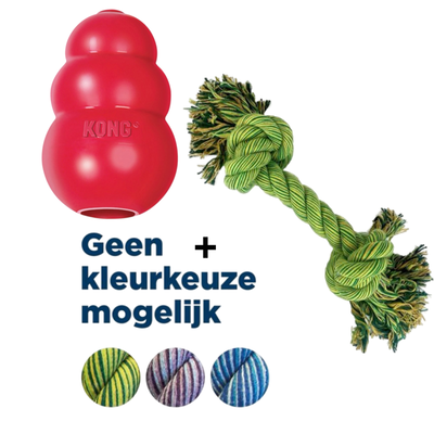 Combideal - Kong Classic XS + Happy Pet Flossin Fun 2 Knoop