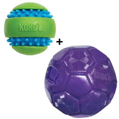 Combideal - Kong Flexball Paars (15.5 CM) + Kong Squeezz Goomz Bal