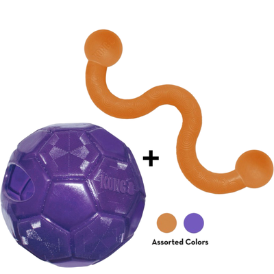 Combideal - Kong Ogee TPR Stick Assorti (30 CM) + Kong Flexball Paars (15.5 CM)