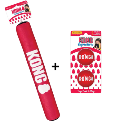 Combideal - Kong Signature Balls + Kong Signature Stick Rood / Zwart