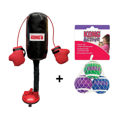 Combideal - Kong Connects Punching Bag Bokszak + Kong Kat Tennisballen Met Bellen