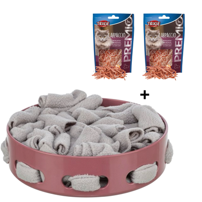 Combideal - Trixie Cat Activity Hide'n'sniff Bowl Kunststof + 2x Premio Carpaccio Kattensnack