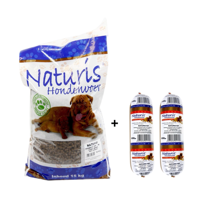 Combideal Naturis - Naturis Brok Konijn (15 KG) + Houdbaar Kip Houdbaar (2X 650 Gram)
