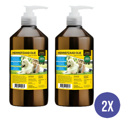 Combideal Utopia 2x 1 LTR - Hennepzaadolie Met Pompje