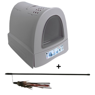 Combideal - Imac Kattenbak Zuma Taupe + Stevige Trixie Kattenhengel (40 CM)