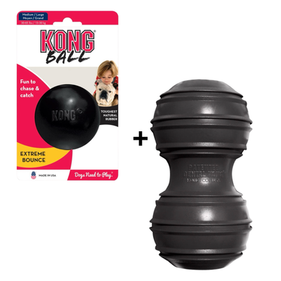Combideal - Kong Extreme Dental (13.5 CM) + Extreme Bal Zwart (7.5 CM)