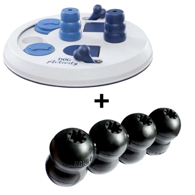 Combideal - Trixie Dog Activity Flip Board + Kong Extreme Goodie Ribbon Zwart