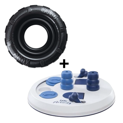 Combideal - Trixie Dog Activity Flip Board + Kong Traxx Zwart (11.5 CM)