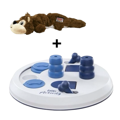 Combideal - Trixie Dog Activity Flip Board + Kong Scrunch Knots Squirrel