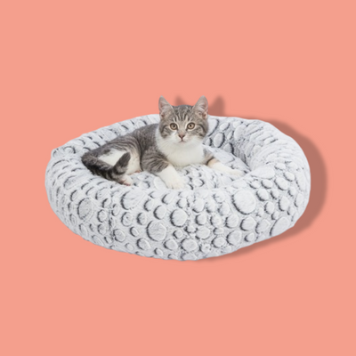 Trixie - Kattenmand Mila Rond Pluche Wit Grijs