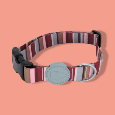 Morso - Halsband Hond Gerecycled Skyline Rood / Roze