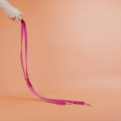 Trixie - Premium Hondenriem Dubbelgestikt Verstelbaar Hond Fuchsia