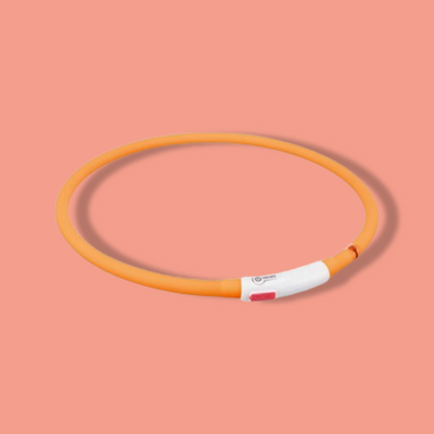 Trixie - Halsband Usb Siliconen Lichtgevend Oplaadbaar Oranje