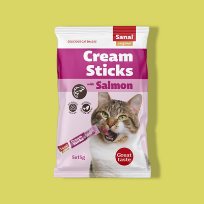 Sanal - Cream Sticks Zalm Kattensnack